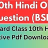 Class 10th Hindi Objective Question