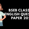 BSEB Class 12 English Question Paper 2021