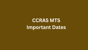 CCRAS MTS Recruitment 2025