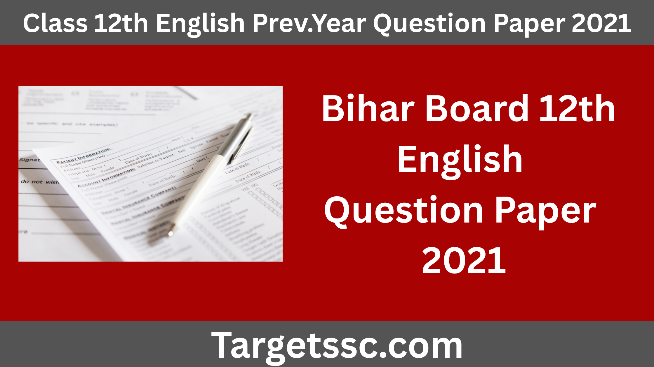 Bihar Board 12th English Question Paper 2021