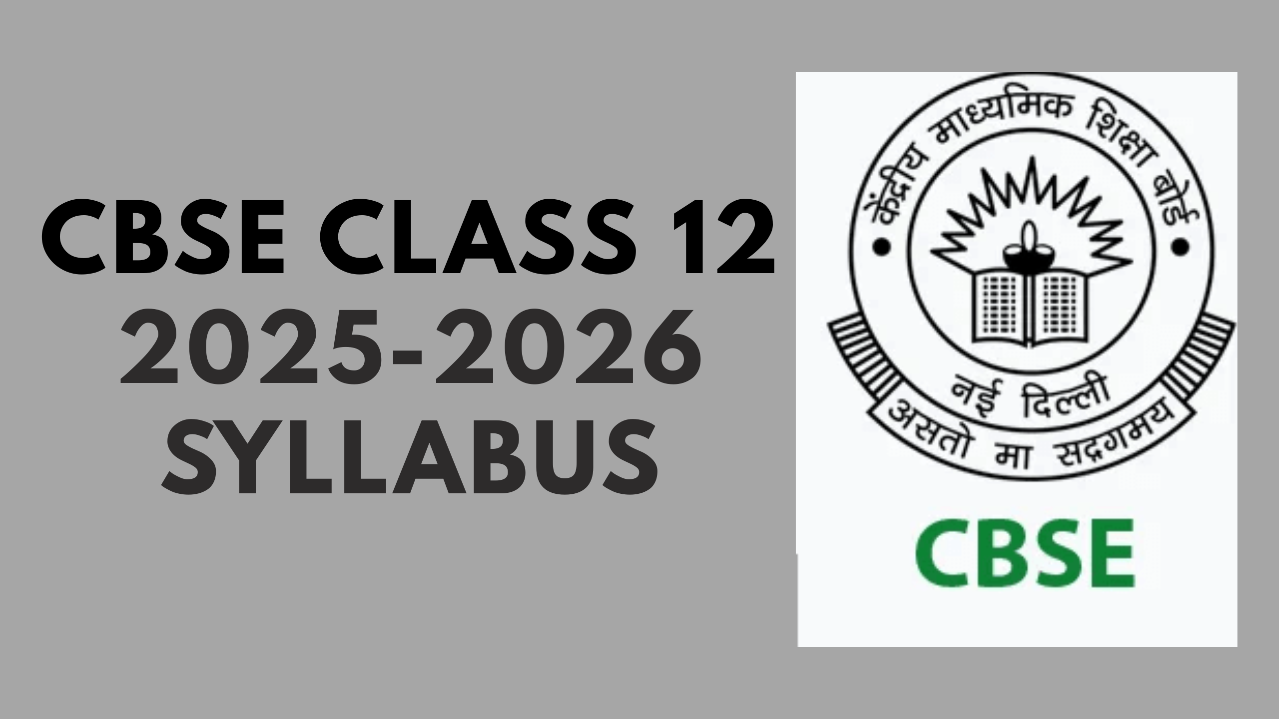 CBSE Class 12 2025-2026 Syllabus