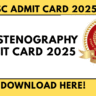 Download SSC Stenographer Admit Card