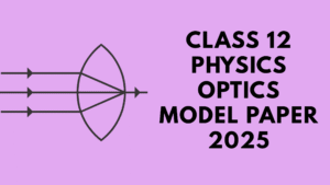 Class 12 Physics Optics Model Paper 2025