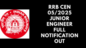 RRB CEN 05/2025 Junior Engineer Full Notification Out
