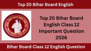 Top 20 Bihar Board English Class 12 Important Question 2026